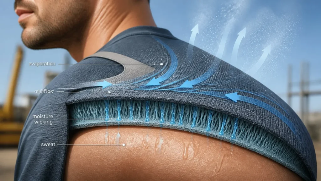 How moisture wicking fabric moves sweat away from skin and helps evaporation