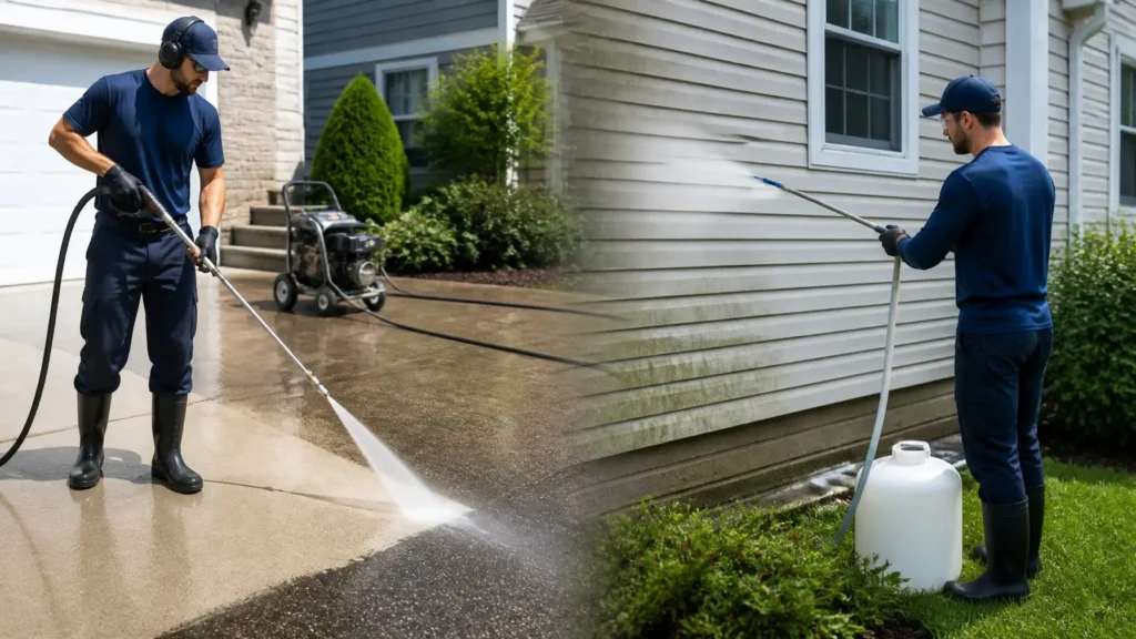 Pressure Washing vs Soft Washing
