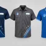 Cleaning business shirt ideas featuring custom logo T-shirts, work shirts, and polo shirts