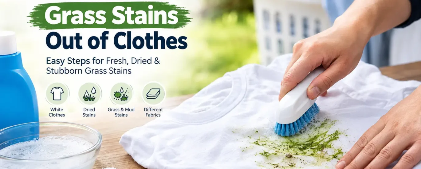 How to get grass stains out of clothes using laundry detergent and a clean towel